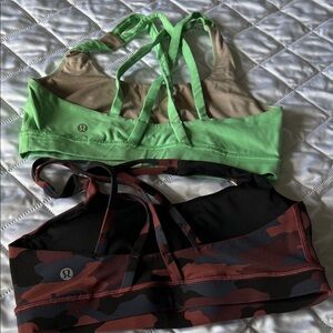 lululemon athletica Green and Brown Strappy Sports Bras (2)